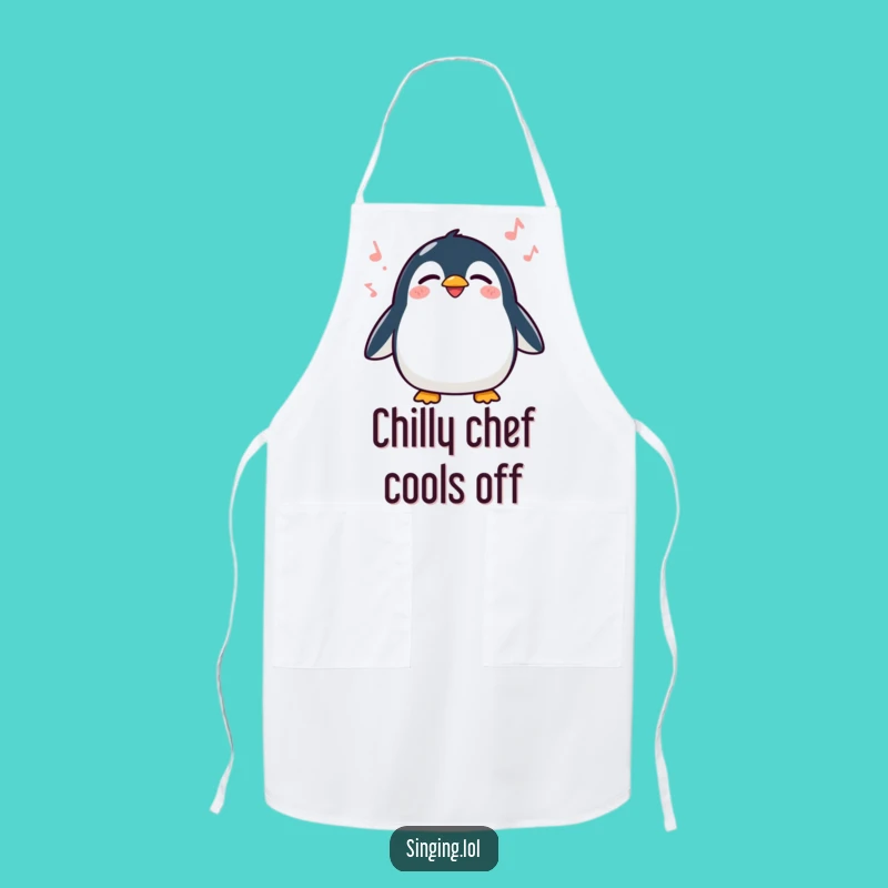 Add a splash of song to your cooking with this funny penguin apron. Its waddling singer is ready to make meal prep a delight.