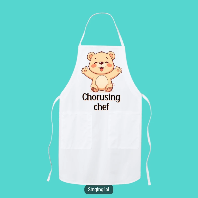 Funny Bear Cub Apron: Chorus Chef Character, Hilarious Kitchen Gift