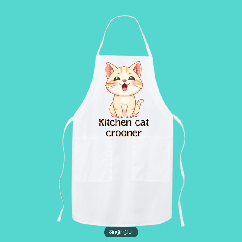 Funny Cat Meowing Apron - Kitchen Wear for High Pitch Chefs