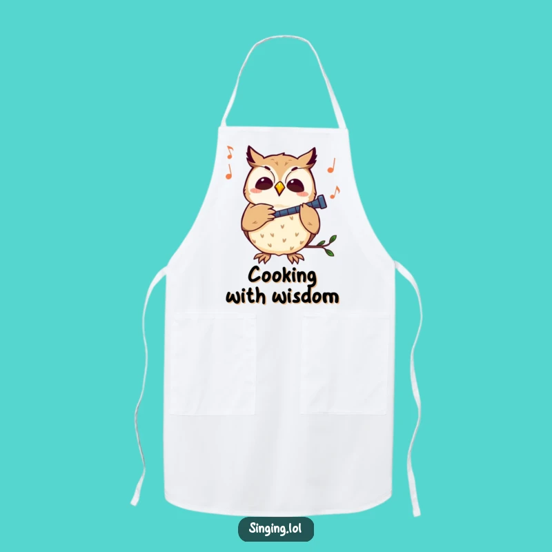 Funny Curious Owl Melody Apron: Cook with Harmony, Whimsical Funny Gift!