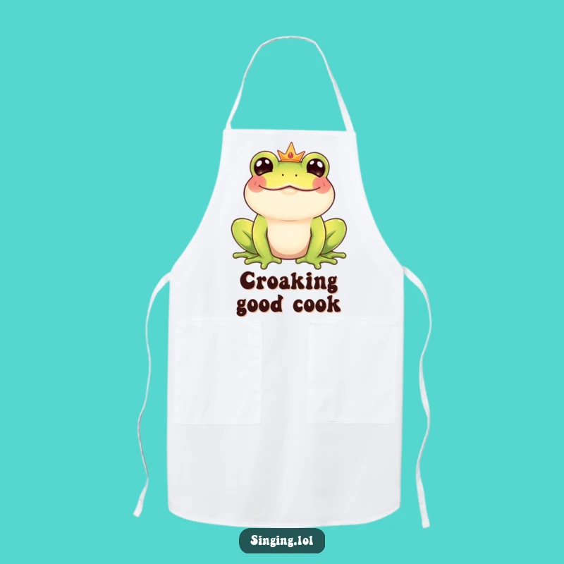 Funny Frog Prince Apron - Giggling Croaker Kitchenwear for Humorous Cooks