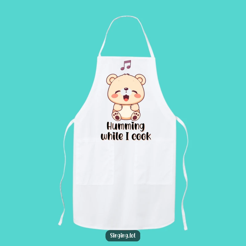 Funny Singing Bear Cub Apron: Cook with a Song in Your Heart