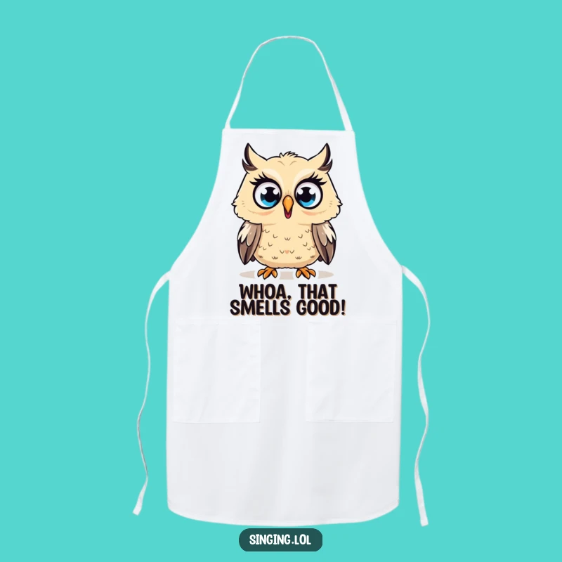 Funny Surprised Owl Apron: Cook with Wide-Eyed Delight