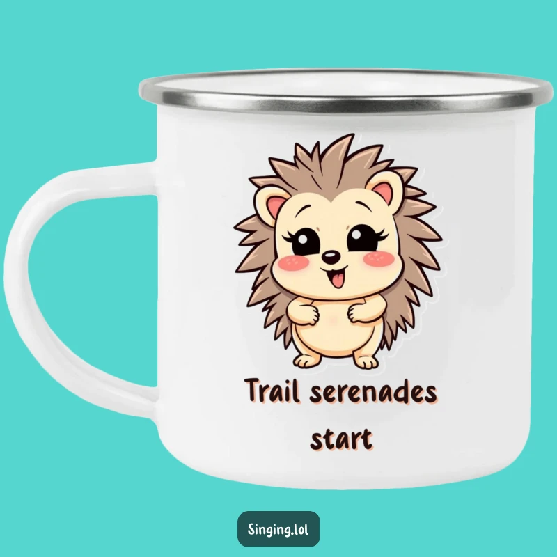 Funny Hedgehog High Note Camping Mug - Adventure Ready & Hilarious Gift