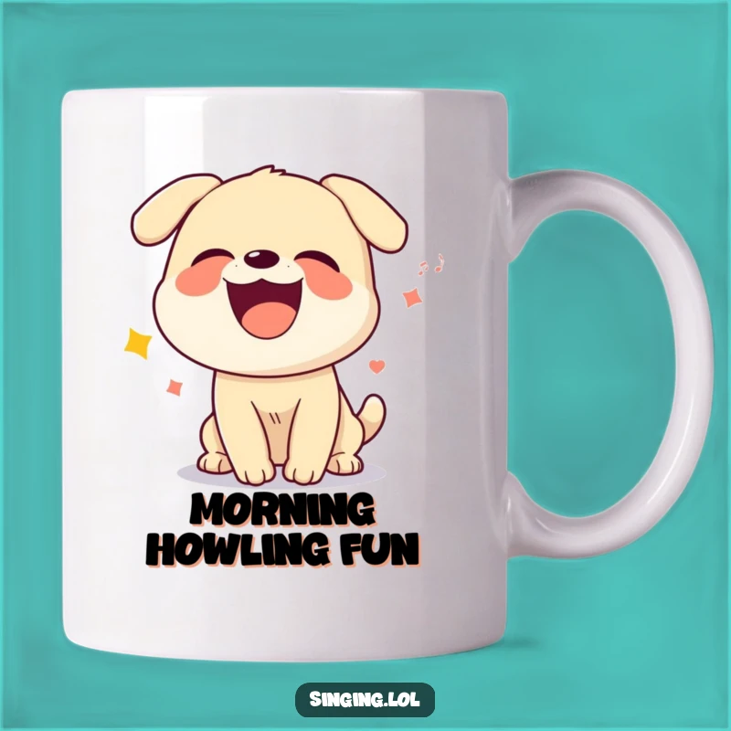 Funny Dog Howling Mug - Giggling Canine Singing a Silly Song