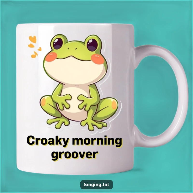 Funny Frog Croaking Mug - Booming Song Gift for Happy Amphibian Lovers