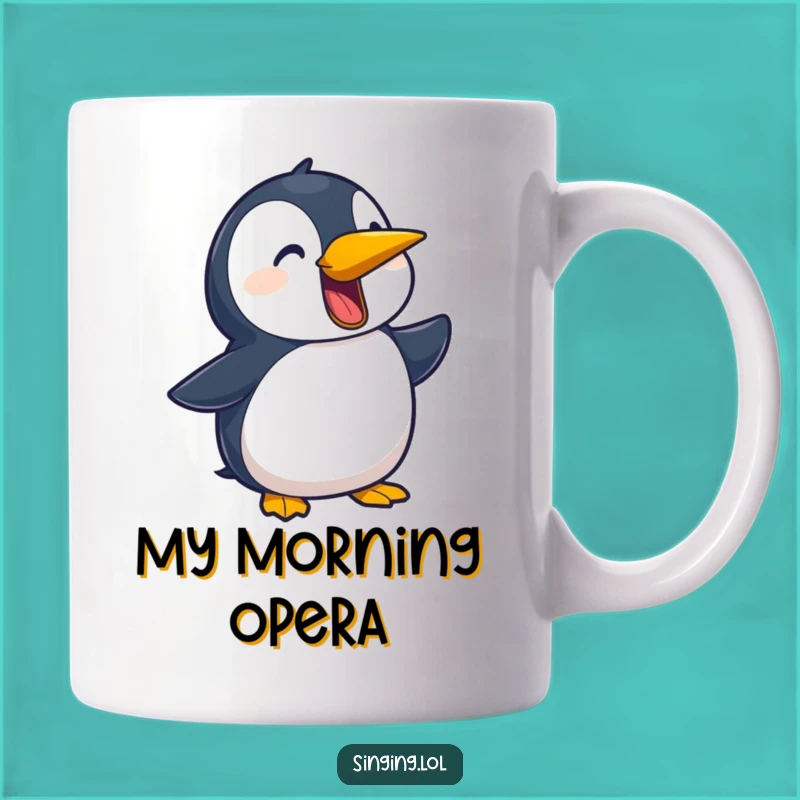 Funny Penguin Ballad Mug: Serenade Your Sips, Perfect Funny Gift