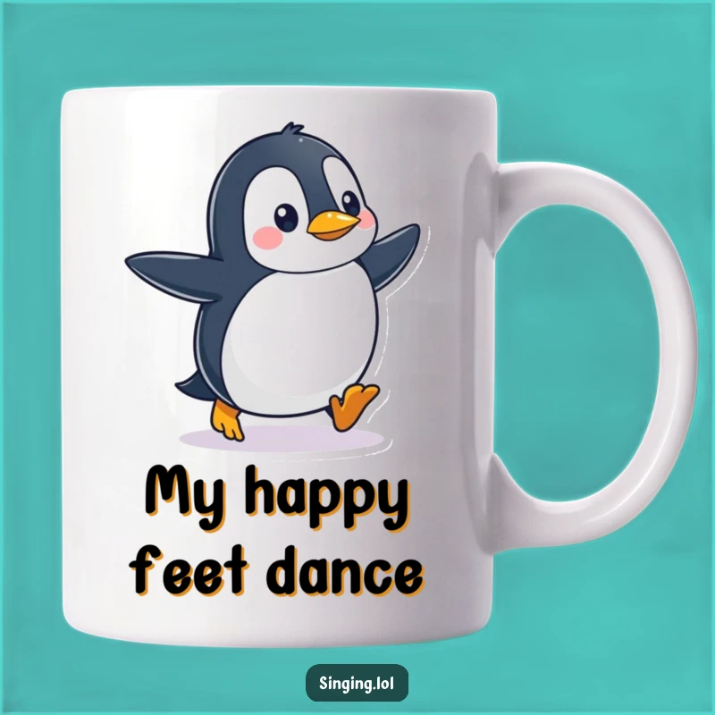 Funny Penguin Tapping Feet Mug: A Hilarious Waddle Gift for Penguin Lovers