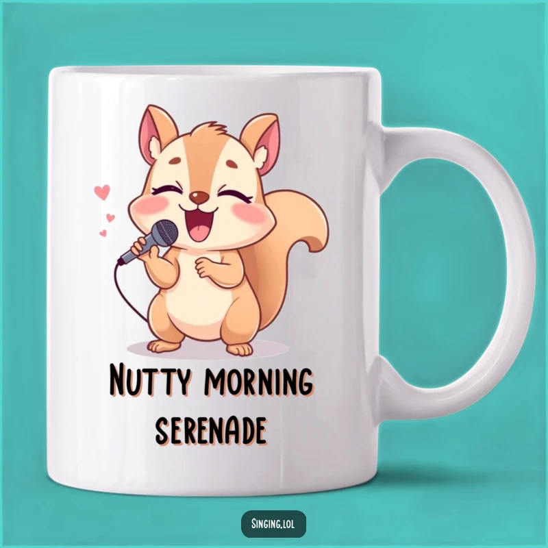 Funny Squirrel Microphone Mug: Hilarious Gift for Loud Singers Who Love a Giggle