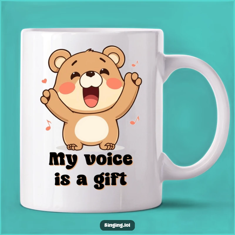 Funny Happy Bear Singing Mug: A Hilarious Gift for Music Lovers Who Love a Good Laugh