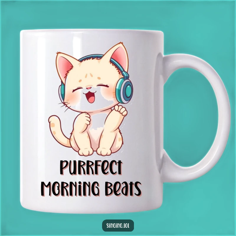 Funny Singing Kitten Mug - Adorable Music Lover, Perfect Cat Mom Funny Gift!