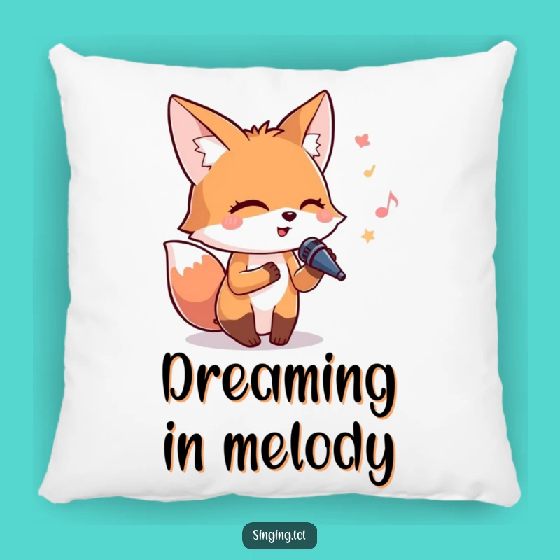 Cozy Funny Singing Fox Pillow: Adorable Animal Lost in Song Comfort, Hilarious Decor