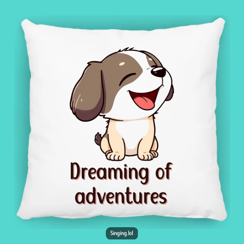 Funny Howling Dog Pillow - Cozy Joyful Canine Decor, Perfect Accent Funny Gift!