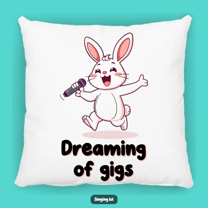 Funny Cheerful Bunny Singer Pillow - Cozy Comfort & Cute Vibes