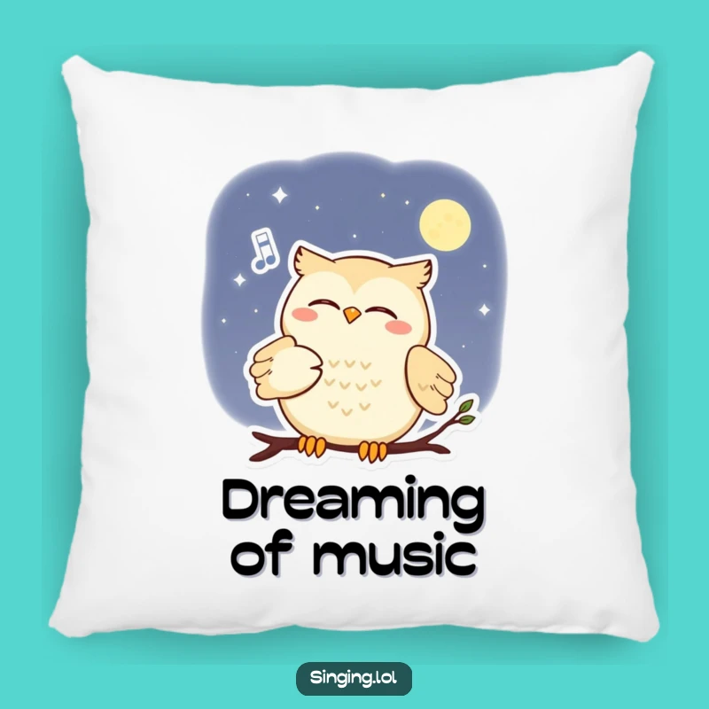 Comfy Funny Owl Moon Serenade Pillow - Cozy Whimsical Decor