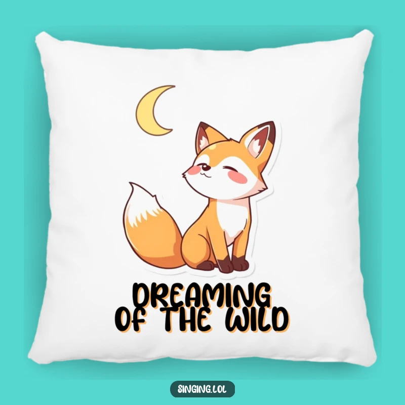 Funny Howling Fox Pillow - Cozy Playful Moon Decor, Perfect Accent Funny Gift!