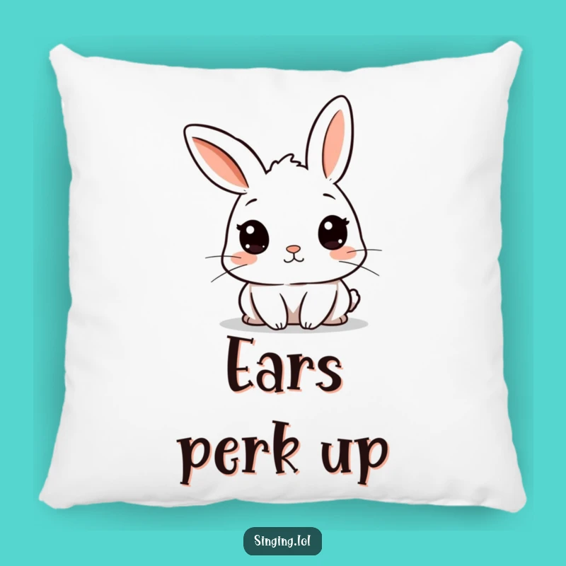 Funny Curious Rabbit Pillow: Cozy Listener Cushion, Adorable Funny Gift