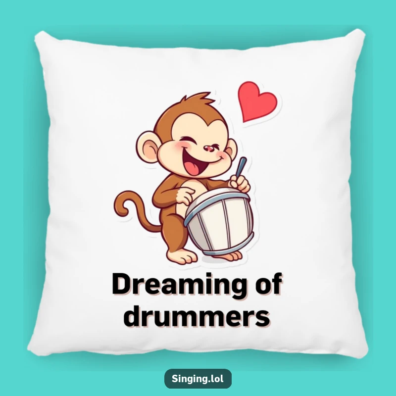Funny Monkey Drummer Pillow: Cozy Beats and Fun, Sweet Funny Gift!