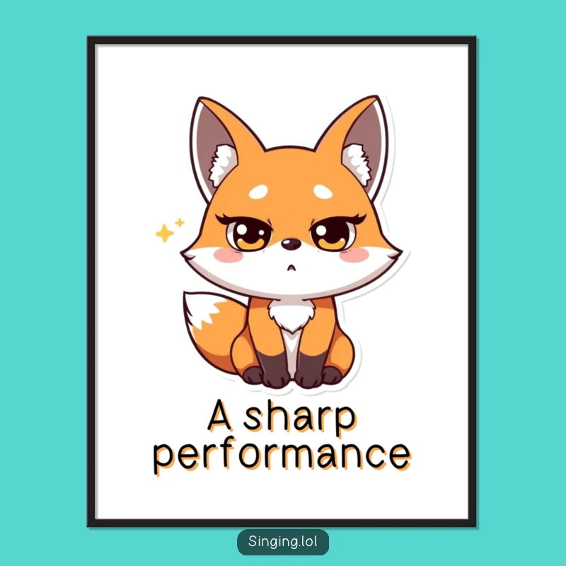 Funny Fox Opera Singer Digital Art - Instant Dramatic Decor