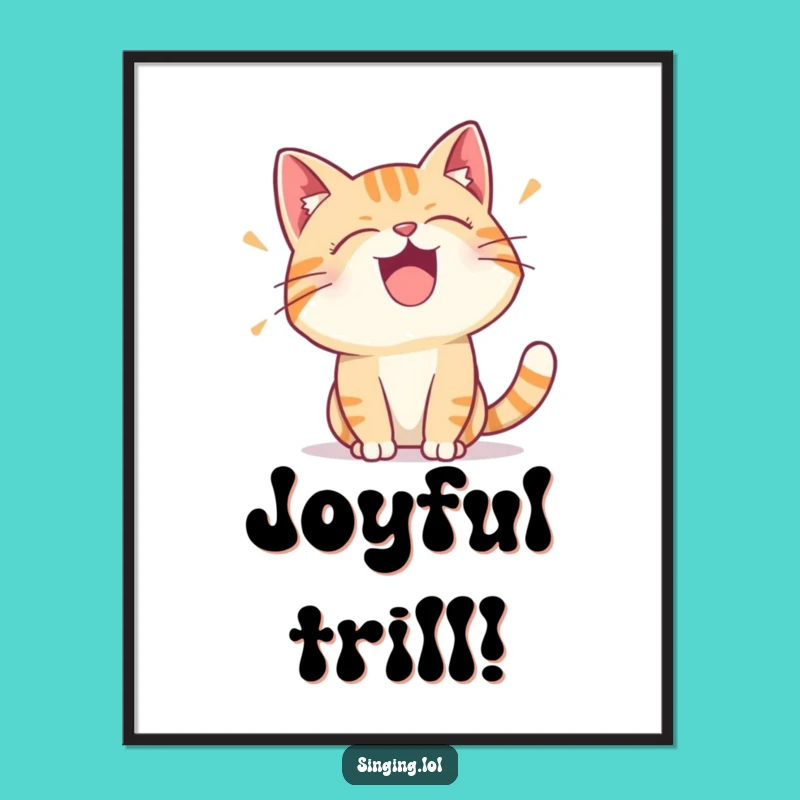 Funny Cat Trill Digital Print - Instant Feline Joy Wall Art