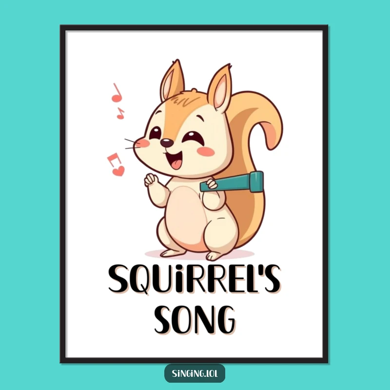 Funny Squirrel Digital Art - Curious Chatter Printable for Lively Decor