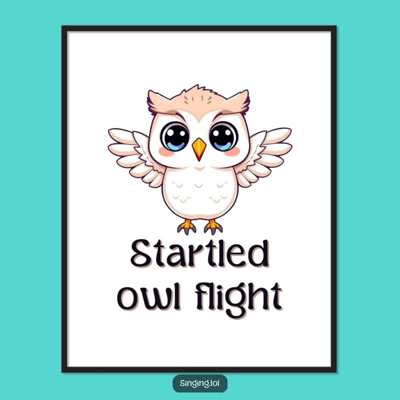Funny Surprised Owl Digital Print: Instant Shocking Art, Whimsical Funny Gift