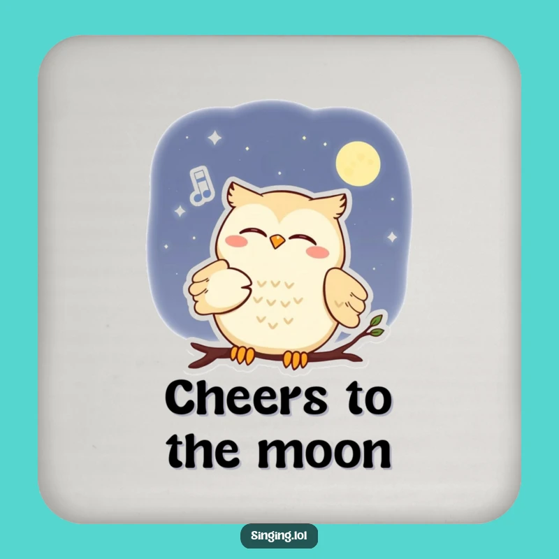 Funny Owl Moon Coaster Set - Protect Surfaces with Night Magic
