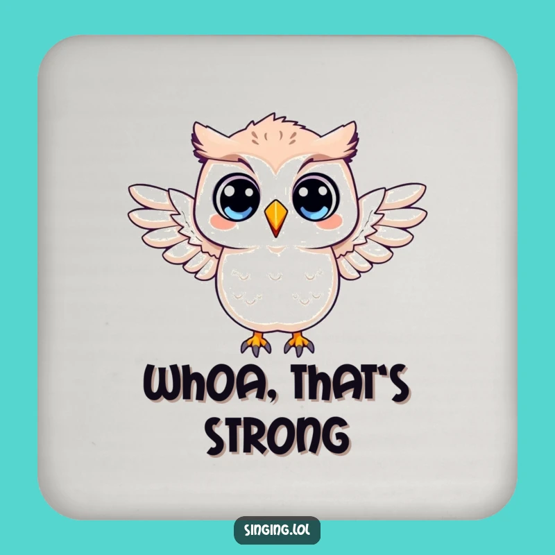 Funny Surprised Owl Coaster: Protect Surfaces with Shock, Novelty Funny Gift