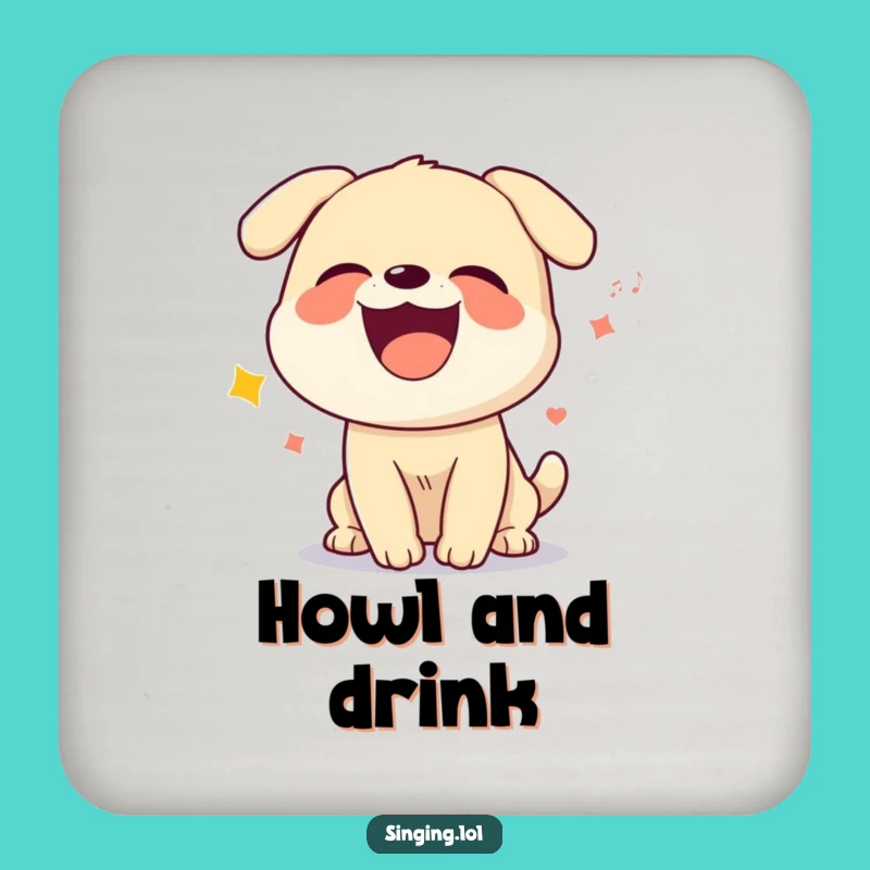 Funny Dog Howling Coaster - Protect Surfaces with Canine Melodies