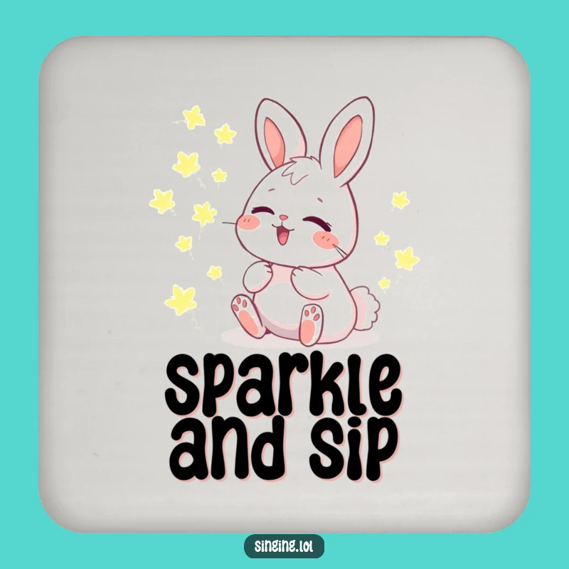 Protect Surfaces with Funny Giggling Bunny Firefly Coasters