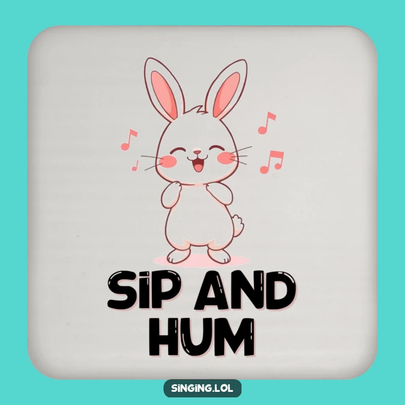 Funny Rabbit Coaster - Cute Humming Character Protector for Cheerful Tables