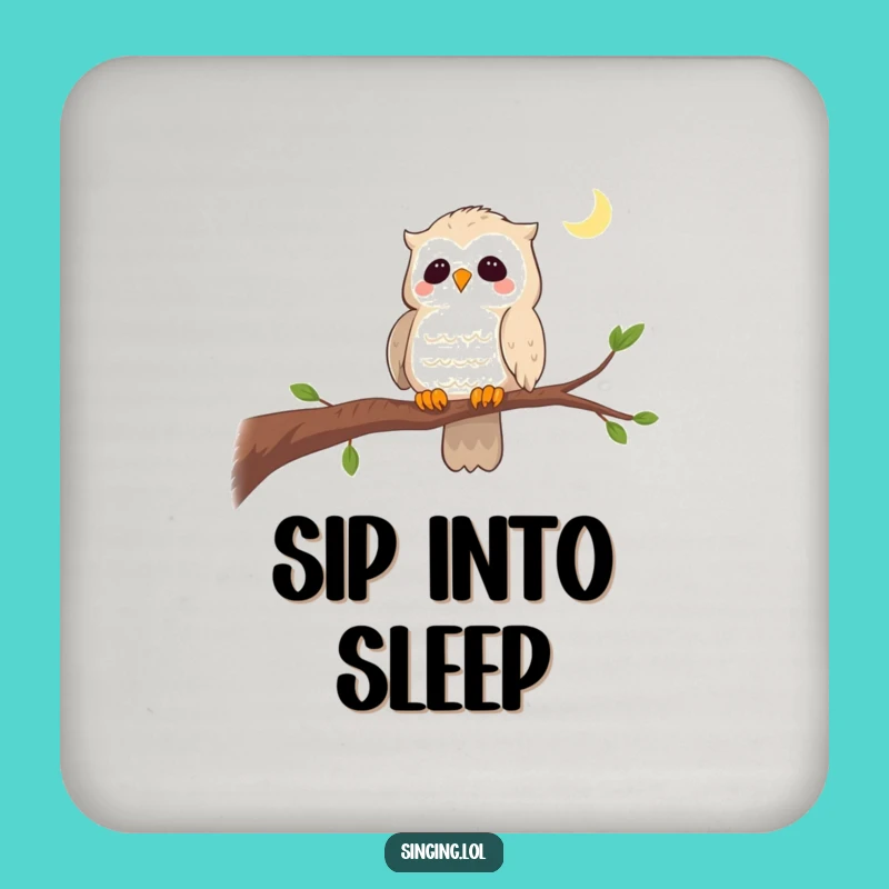 Funny Curious Owl Lullaby Coaster - Protect Surfaces with Serenity