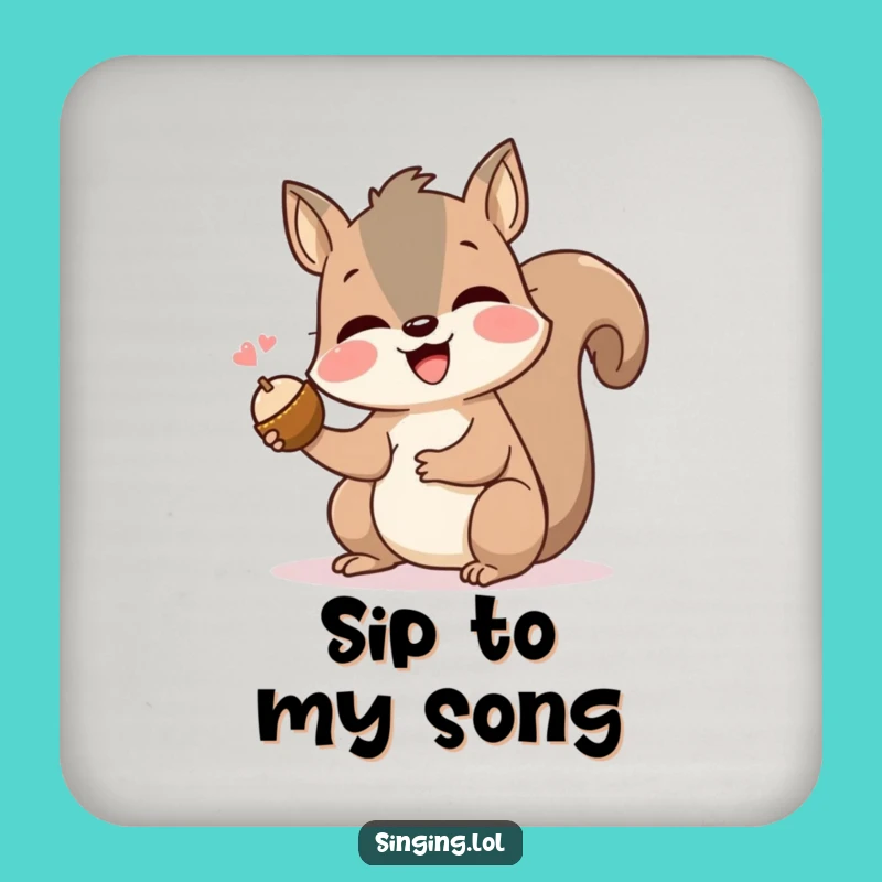 Funny Singing Squirrel Drink Coaster: Protect Surfaces with Nutty Charm, Gift