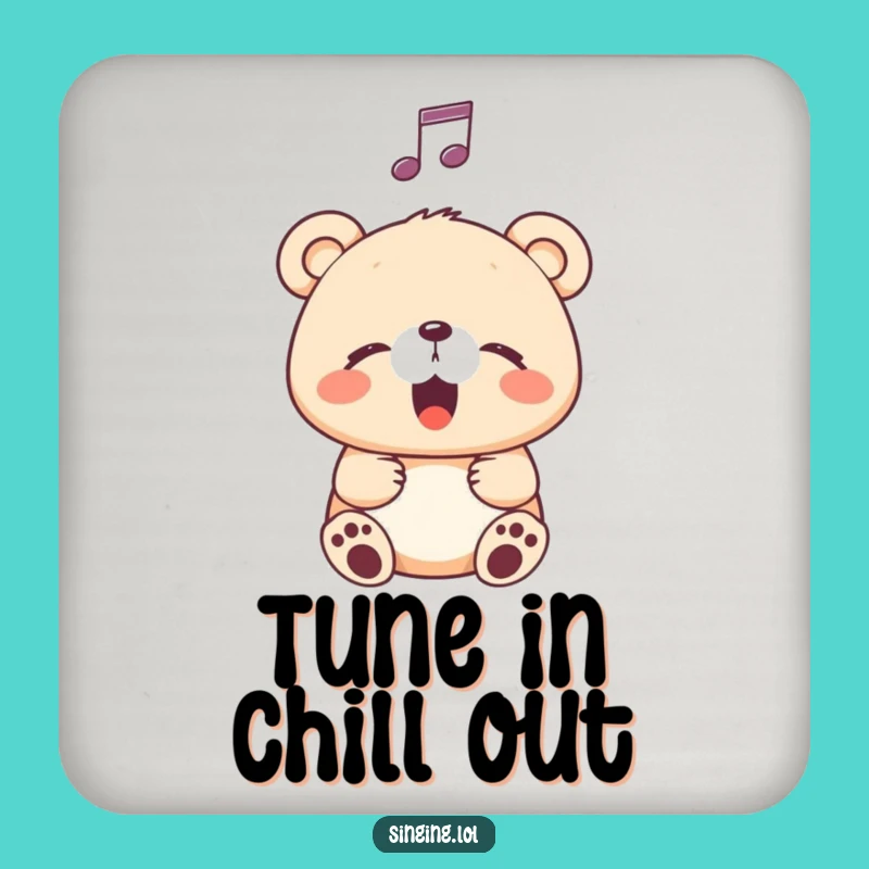 Protect Surfaces with Funny Singing Bear Cub Music Coasters