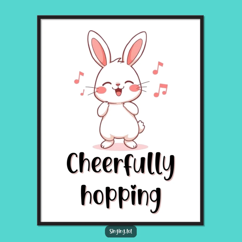 Funny Rabbit Poster - Cute Humming Character Wall Art for Cheerful Decor