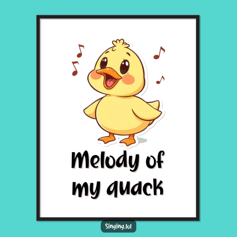 Funny Surprised Duck Poster: Quacking Melody Art, Wall Decor for Laughs