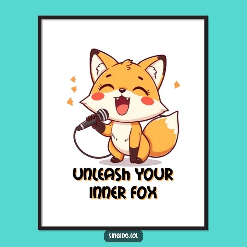 Wall Art Funny Fox Singer Poster: Unleash Your Inner Rockstar