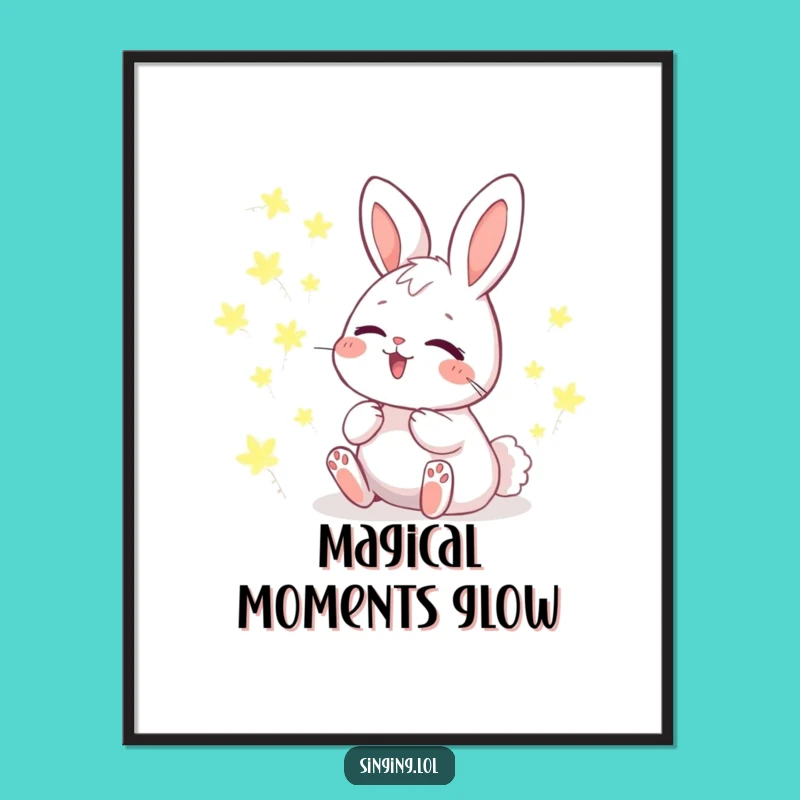 Wall Art Funny Giggling Bunny Poster: Bring Magical Harmony Home