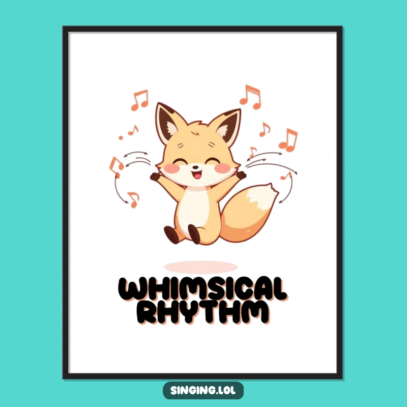 Funny Fox Dancing Poster: Vibrant Art for Music Lovers!