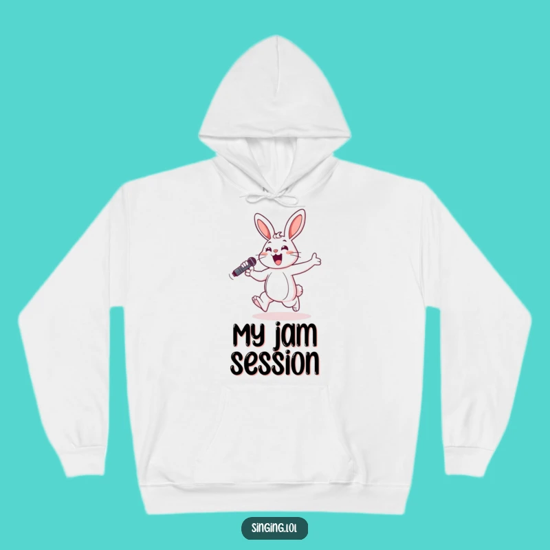 Cozy Funny Bunny Singer Hoodie - Warm Up Your Voice