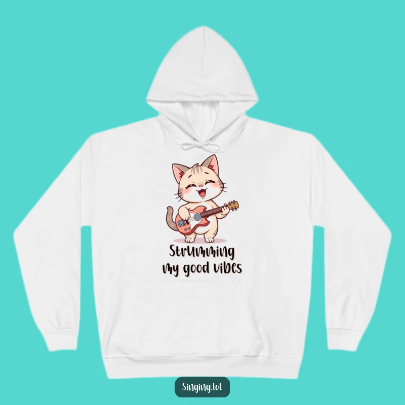 Funny Cat Guitar Hoodie: Cozy Tunes, Perfect Gift!
