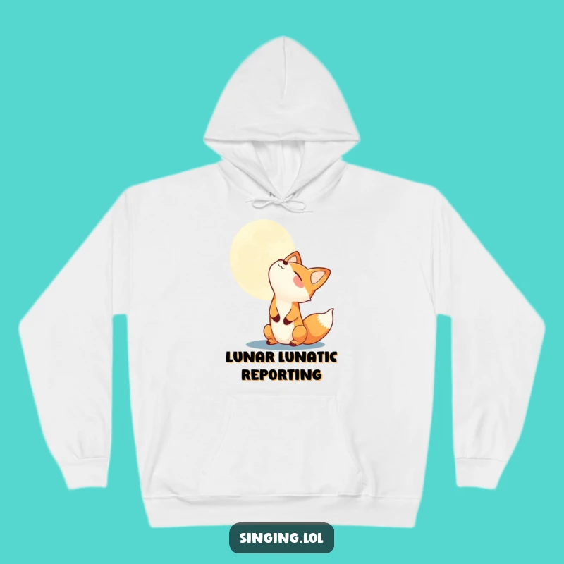 Funny Fox Howling Moon Hoodie - Cozy Animal Wear, Great Humorous Gift Idea