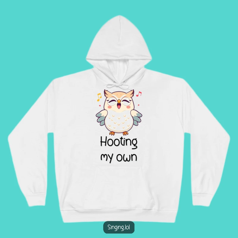 Funny Triumphant Owl Hooting Hoodie - Cozy & Cheerful Melody Apparel Gift