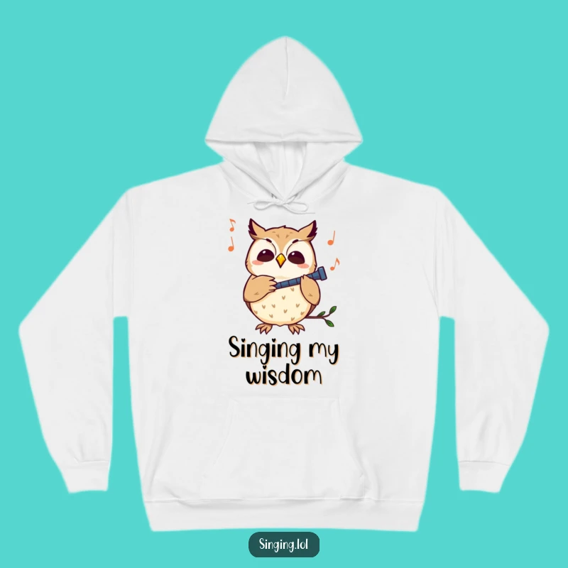 Funny Curious Owl Melody Hoodie: Cozy Wisdom and Tunes, Ideal Funny Gift!