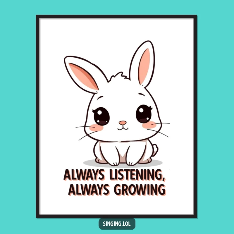 Free Printable Wall Art: Curious Rabbit Art, Funny Downloadable Gift