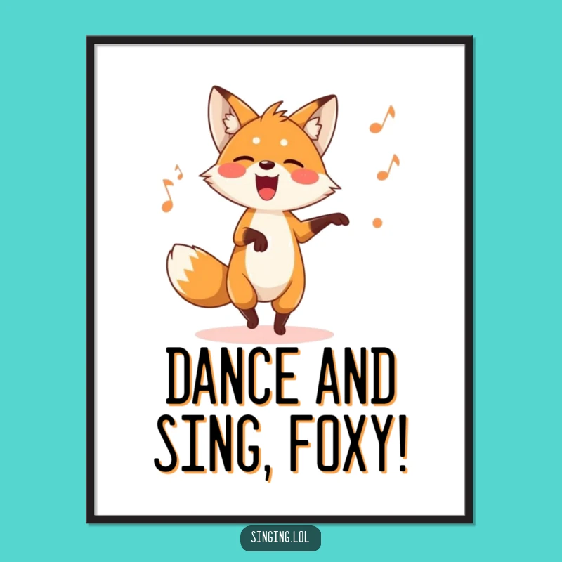 Funny Free Printable Fox Wall Art: Dancing Singer Downloadable Art for a Fun Atmosphere