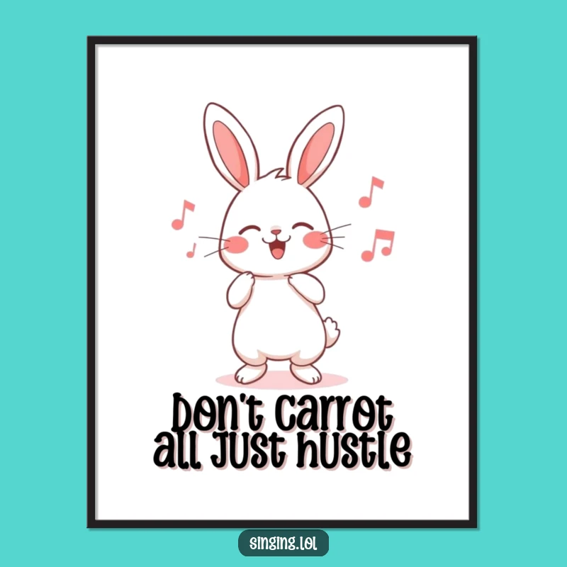 Charming Rabbit Wall Art Free Printable: Humming Melody, Whimsical Home Decor Downloadable Art