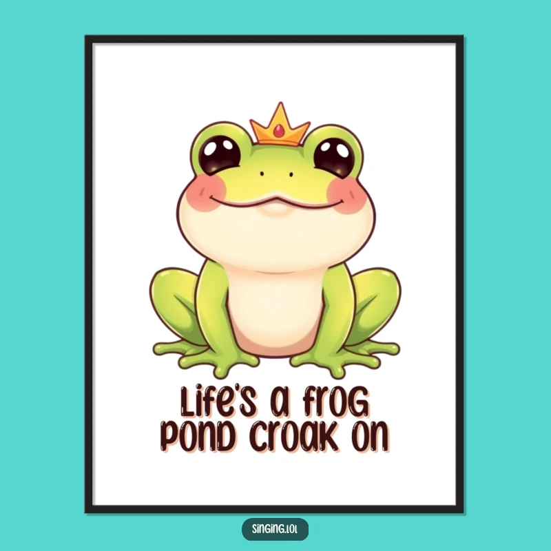 Funny Frog Prince Wall Art Free Printable: Giggling Croaker Art, Quirky Home Decor Downloadable