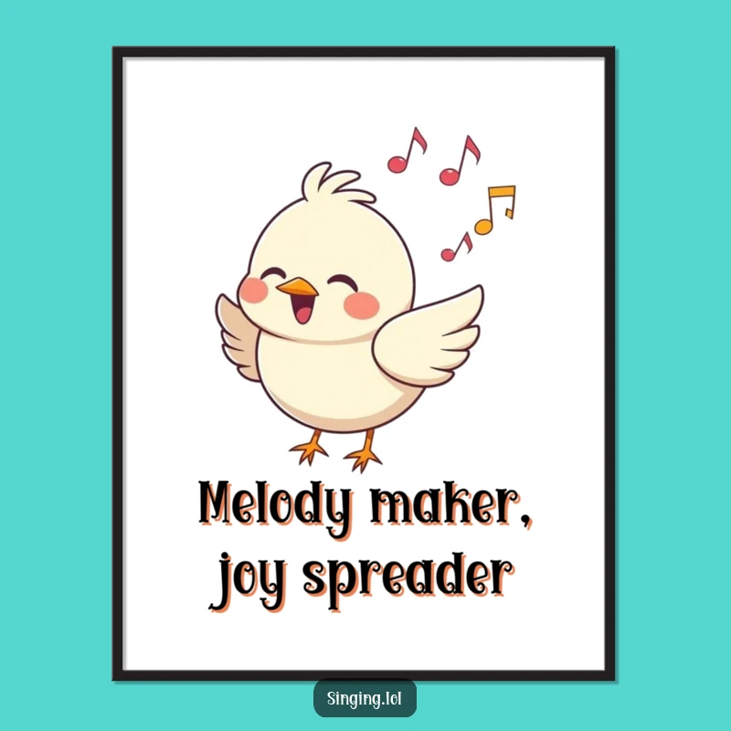 Free Printable Wall Art: Singing Bird Funny Downloadable Decor for Cheerful Vibes