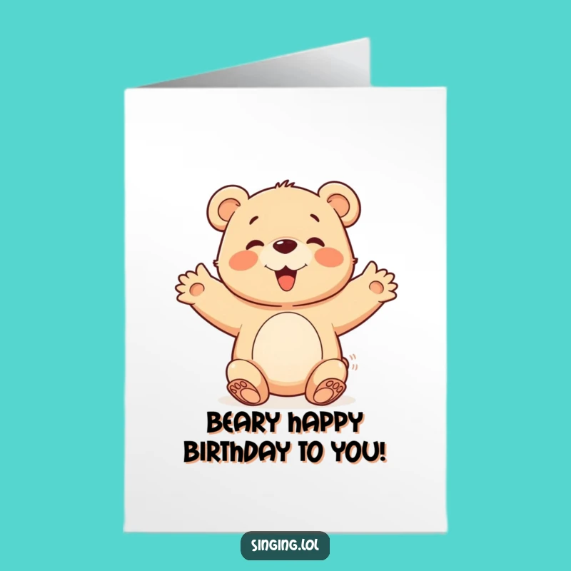 Free Printable Birthday Card: Bear Cub Chorus, Joyful Downloadable Gift